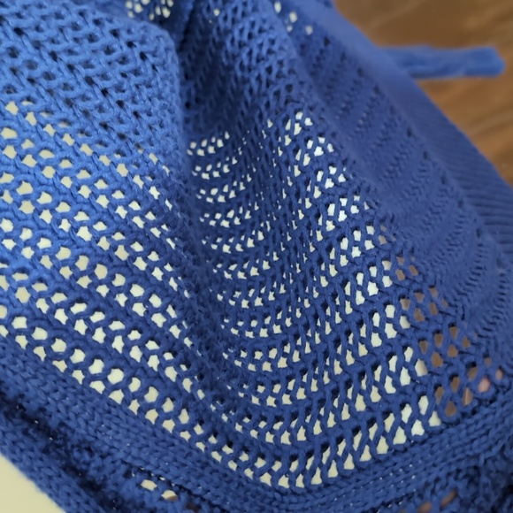 Loft| Blue Long Sleeved Light Knit Cardigan Cotton - Picture 4 of 12